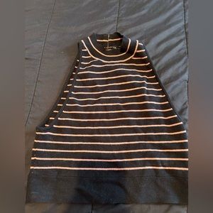 Victoria’s Secret sleeveless black and pink stripe crop top